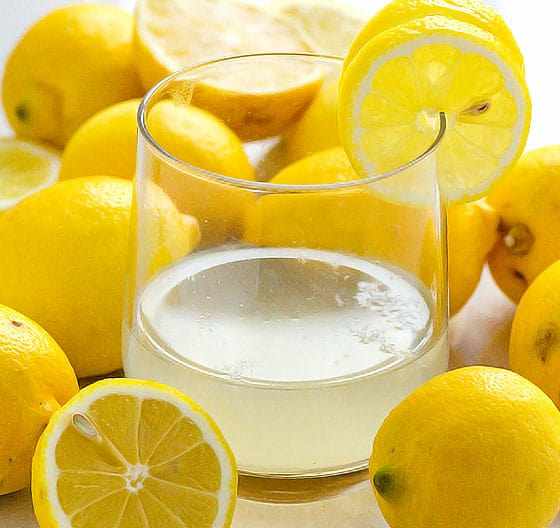 Drinking Lemon Water